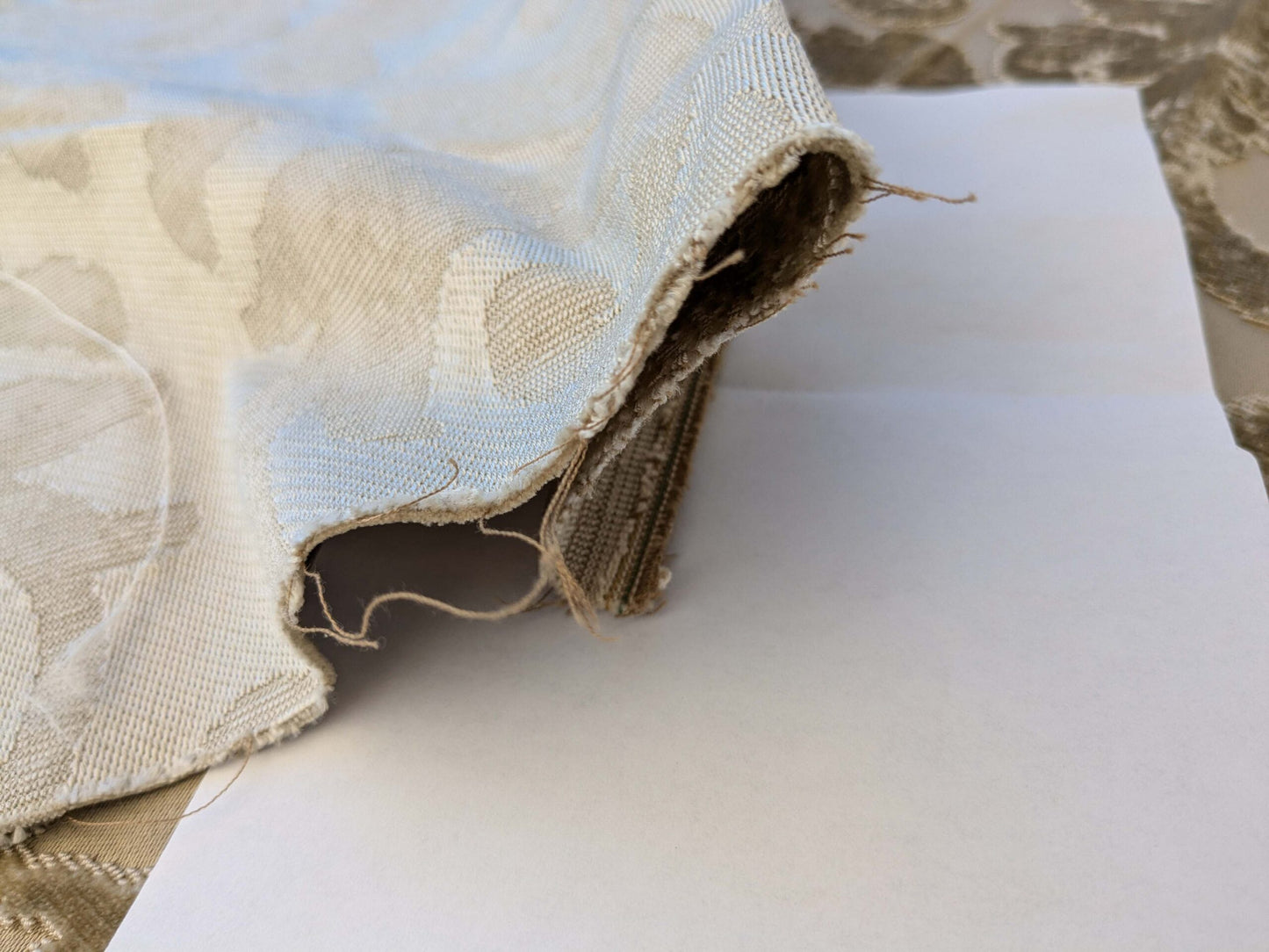 0.7 yard with Corner Cut Scalamandre Venezia Silk Velvet Beige Renaissance MSRP USD 596/Y