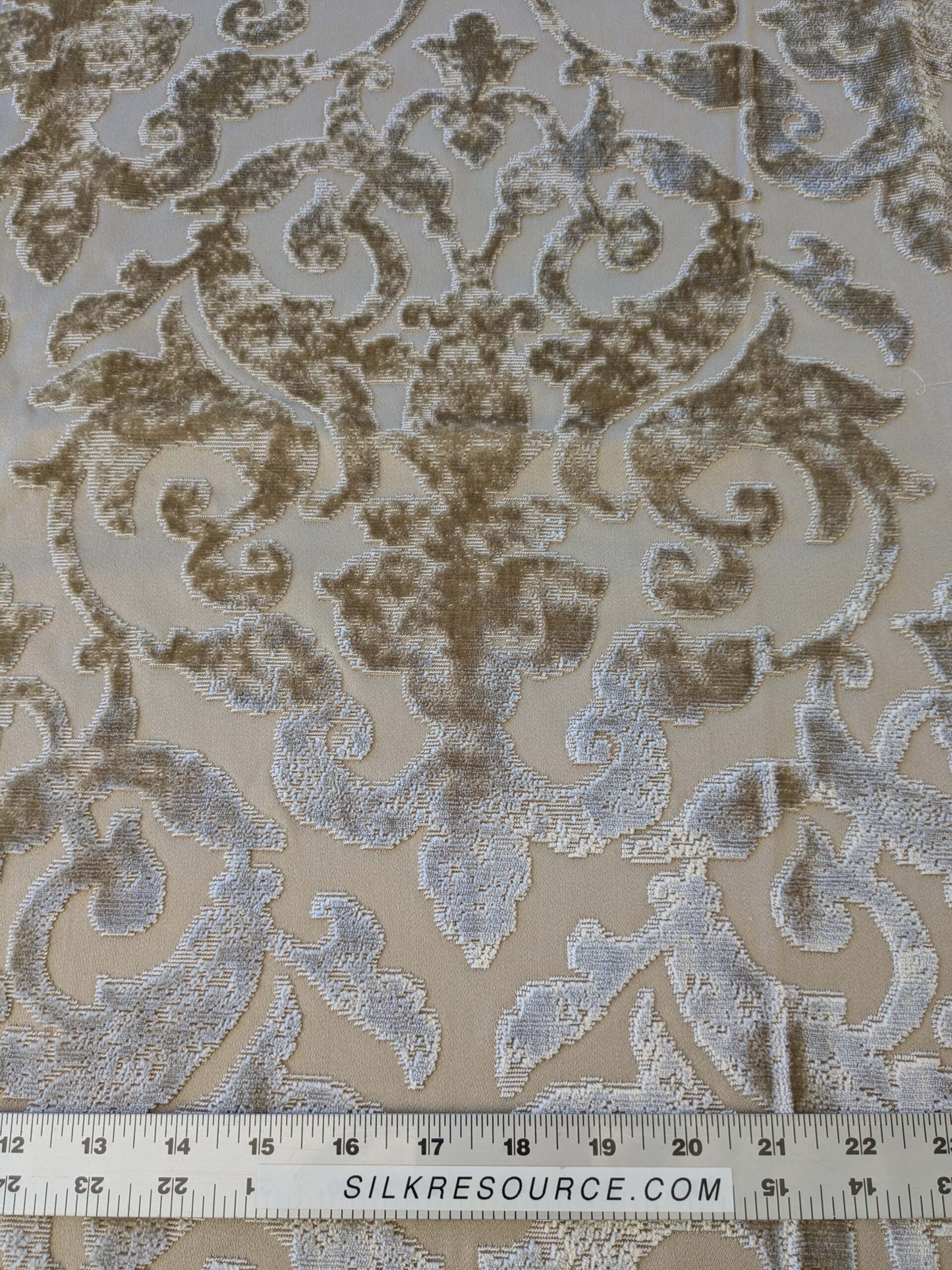 0.7 yard with Corner Cut Scalamandre Venezia Silk Velvet Beige Renaissance MSRP USD 596/Y