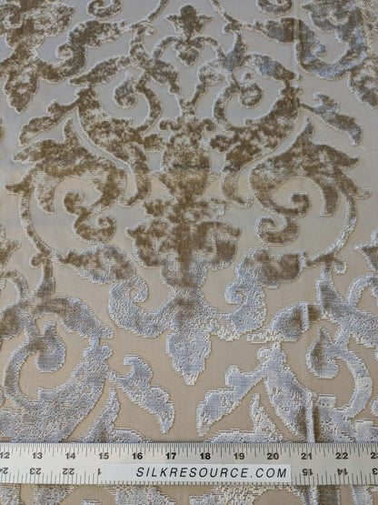 0.7 yard with Corner Cut Scalamandre Venezia Silk Velvet Beige Renaissance MSRP USD 596/Y