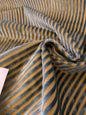 2.3yard Scalamandre Sofia Silk Velvet Stripe Blue and Gold Silk Pile Light Brown MSRP USD478/y