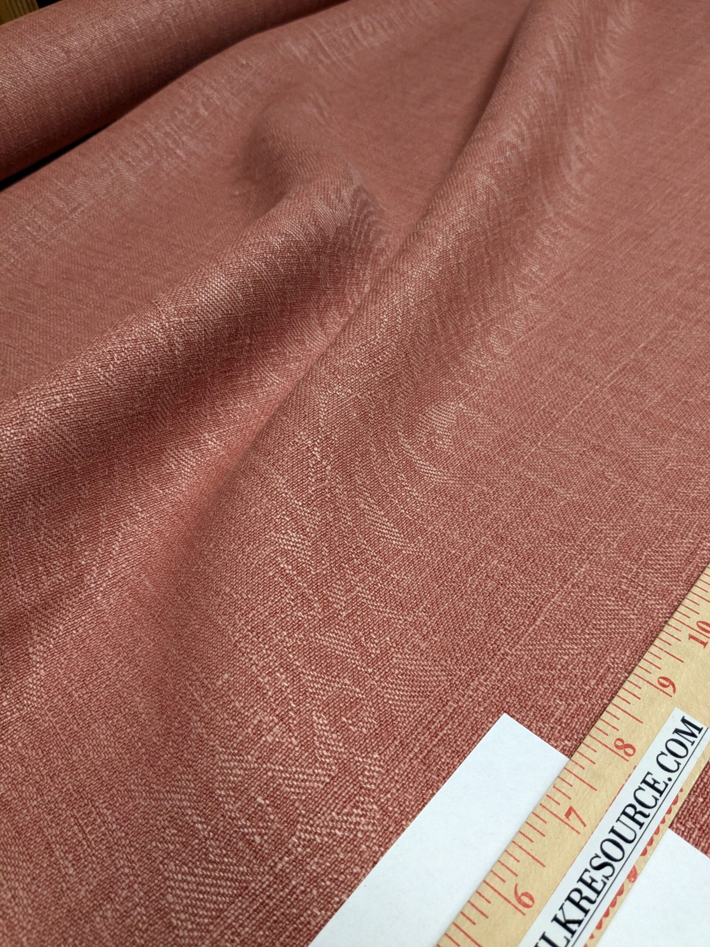 Clarence House Ghent Tea Rose Red 100% Linen Textured Subtle Damask Best Belgium Linen MSRP USD 152/Y