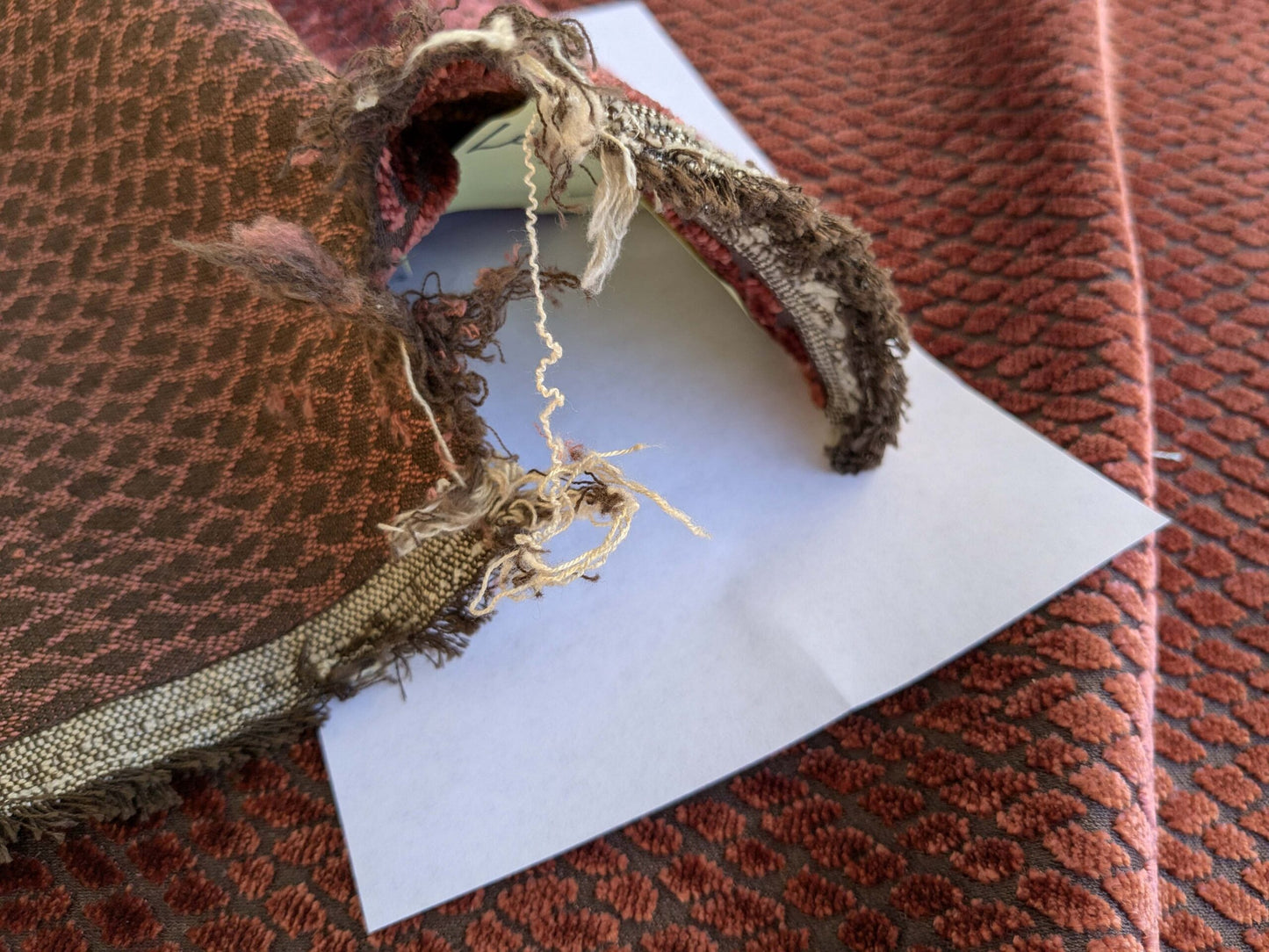 1.6yard Scalamandre Cut Velvet Red Small Scale Texture Diamond