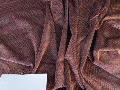 1.6yard Scalamandre Cut Velvet Red Small Scale Texture Diamond