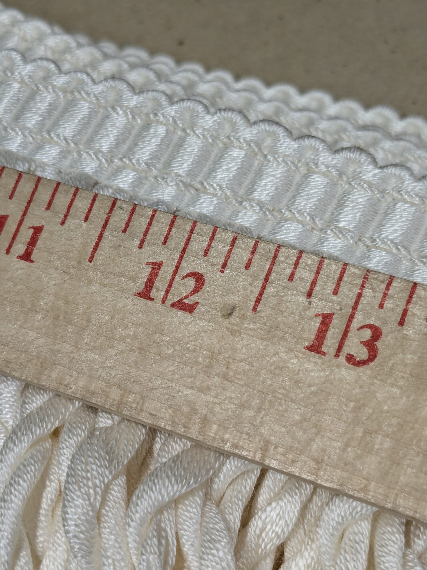 Scalamandre Conso 100% Rayon 093072-B01 (Trim Box B) Bullion Fringe Woven Rayon Long White  by yard