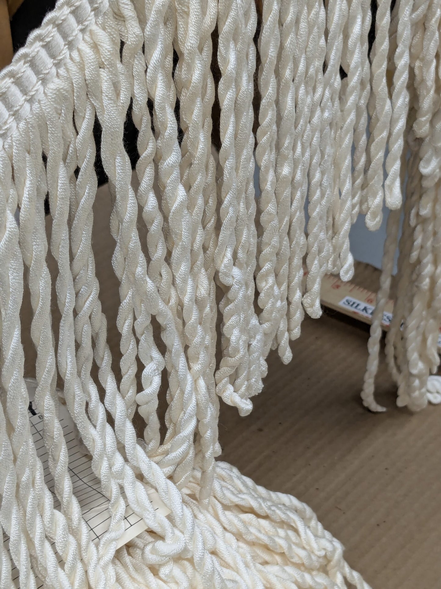 Scalamandre Conso 100% Rayon 093072-B01 (Trim Box B) Bullion Fringe Woven Rayon Long White  by yard