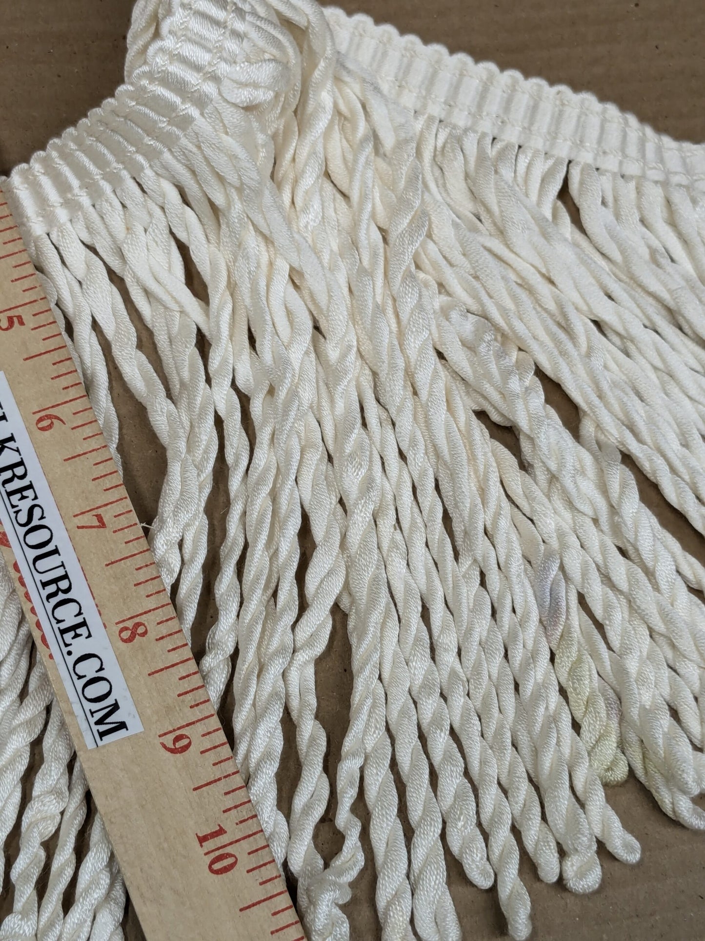 by yard  Scalamandre Conso 100% Rayon 093072-B01 (Trim Box B) Bullion Fringe Woven Rayon Long White