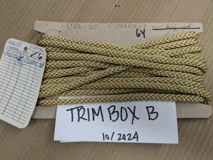 6 yards  Scalamandre 100% Silk Rope Trim C42-35 (Trim Box B) Rope Trim Woven Green