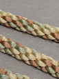 Scalamandre Woven Silk Rope Trim - Green Brown Yellow