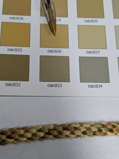 66 inches Scalamandre 100% Silk Rope Trim C42-59 (Trim Box B)  Woven Green Brown Yellow