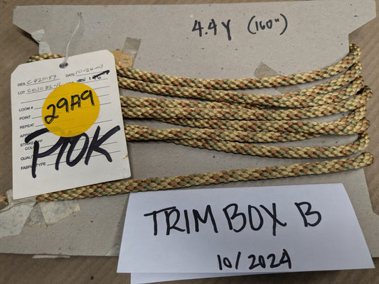 4.4yards Scalamandre 100% Silk Rope Trim C42-59 (Trim Box B) Woven Green Brown Yellow