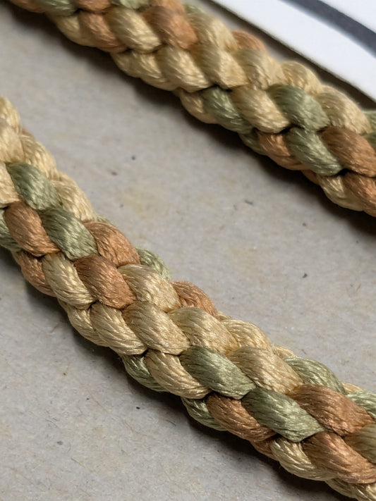 Scalamandre Silk Rope Trim - Green Brown Yellow