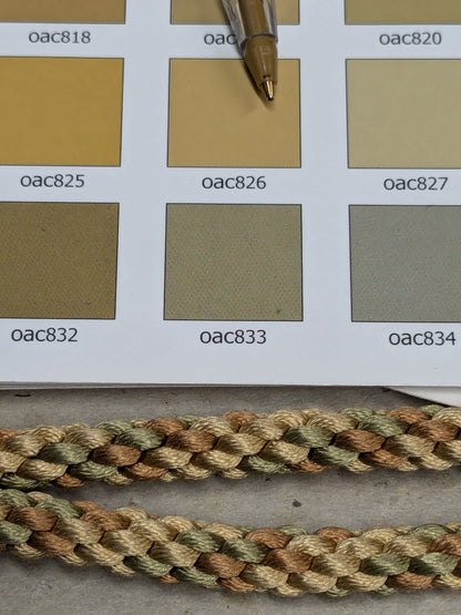 4.4yards Scalamandre 100% Silk Rope Trim C42-59 (Trim Box B) Woven Green Brown Yellow