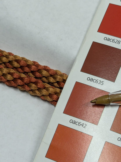 88 inches Scalamandre 100% Silk Rope Trim C42-83 (Trim Box B)  Woven Brown Pink Red