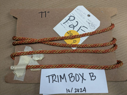 77 inches Scalamandre 100% Silk Rope Trim C42-83 (Trim Box B) Woven Brown Pink Red