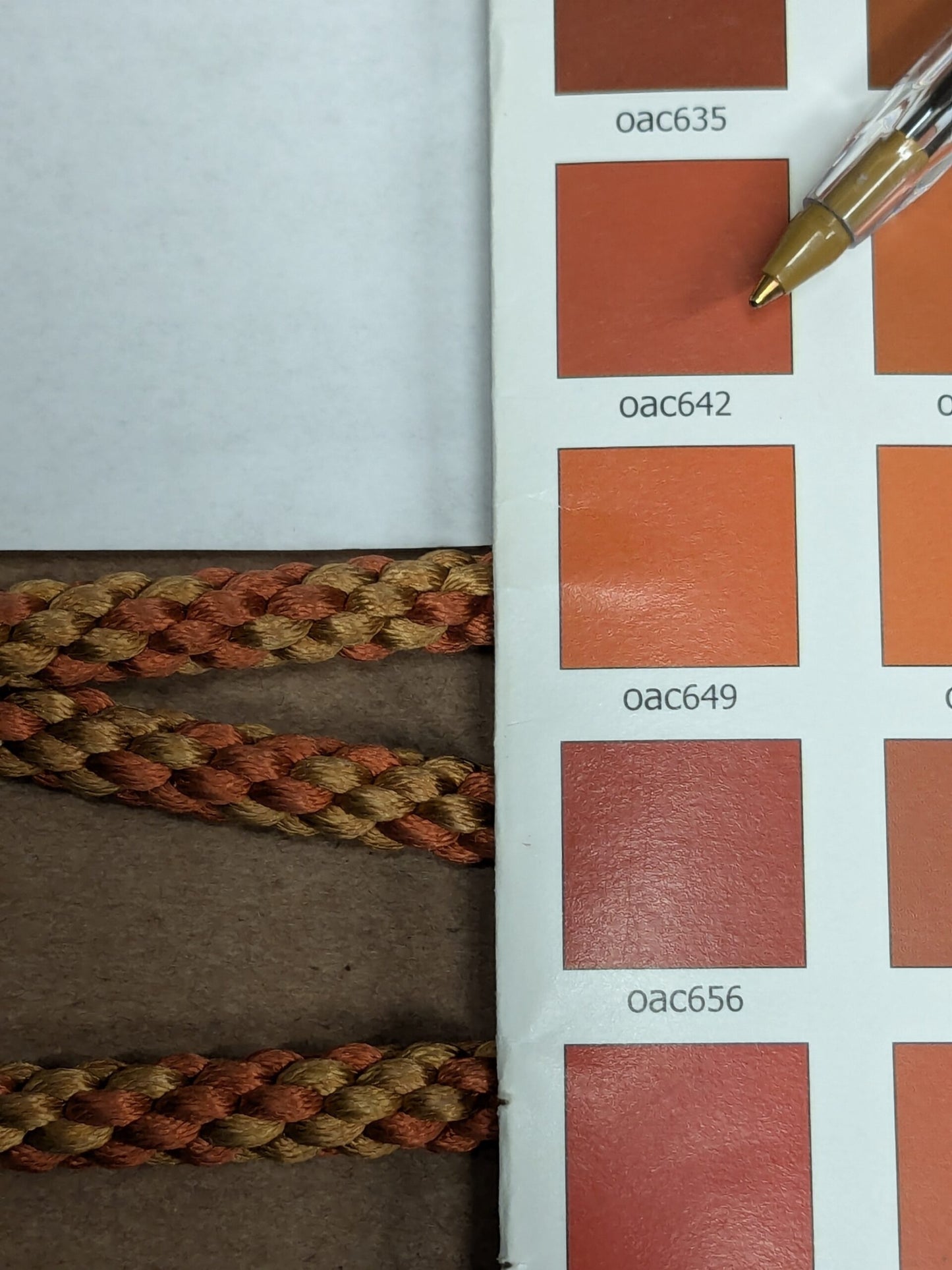 88 inches Scalamandre 100% Silk Rope Trim C42-83 (Trim Box B)  Woven Brown Pink Red