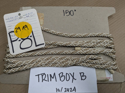 4.1yards Scalamandre 100% Silk Rope Trim C42-53 (Trim Box B) Woven White Brown