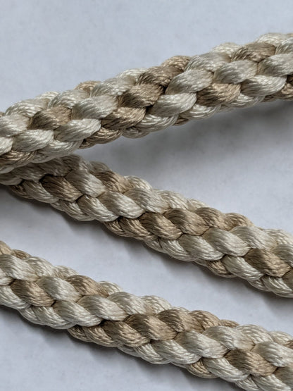 4.1yards Scalamandre 100% Silk Rope Trim C42-53 (Trim Box B) Woven White Brown