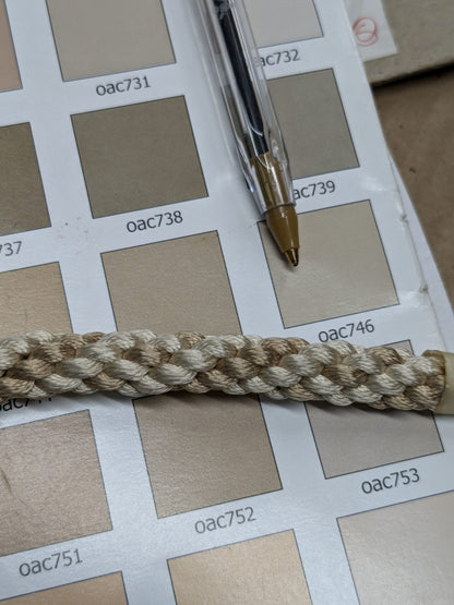 4.1yards Scalamandre 100% Silk Rope Trim C42-53 (Trim Box B) Woven White Brown