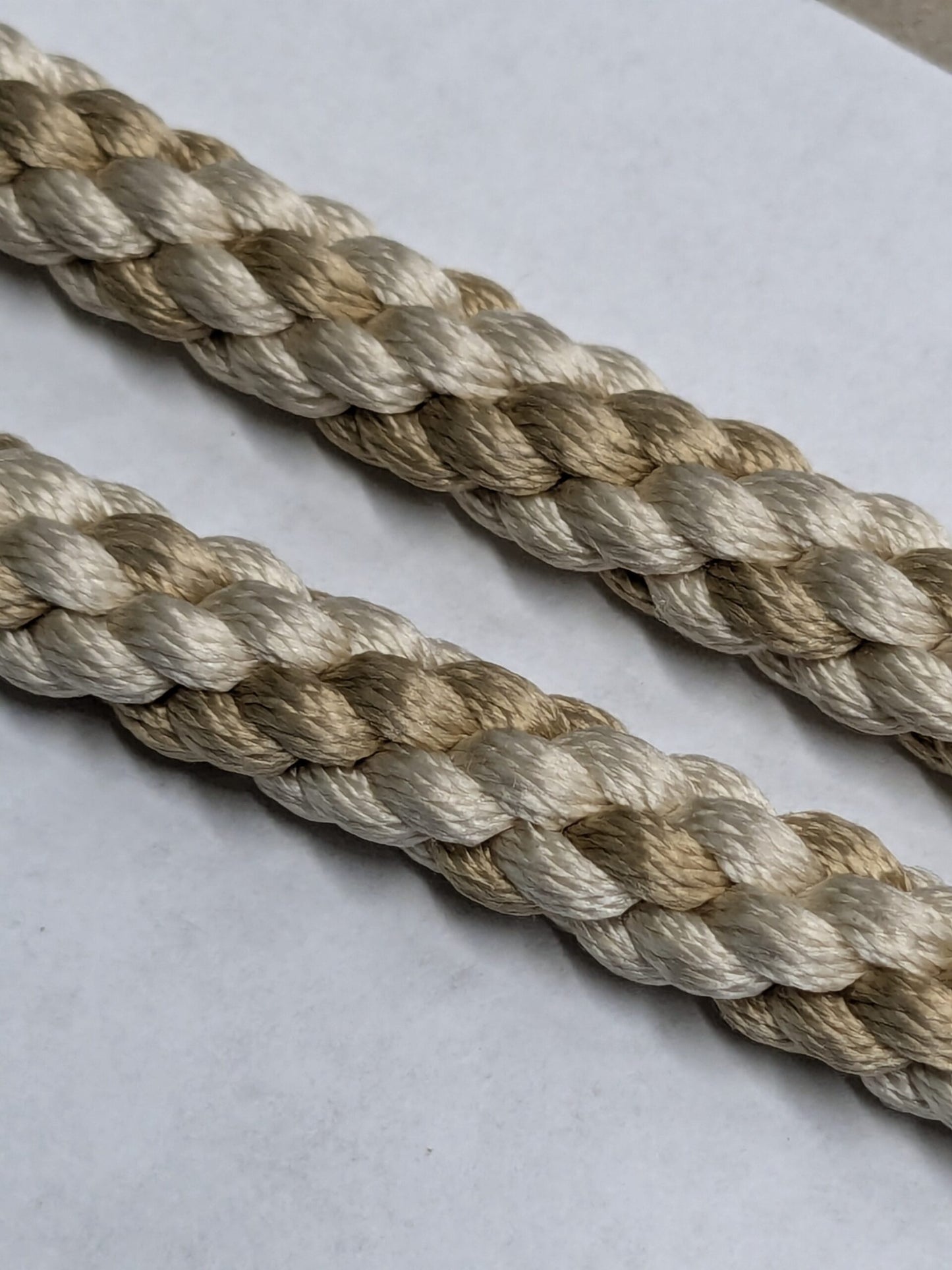 50" Scalamandre 100% Silk Rope Trim C42-53 (Trim Box B) Woven White Brown