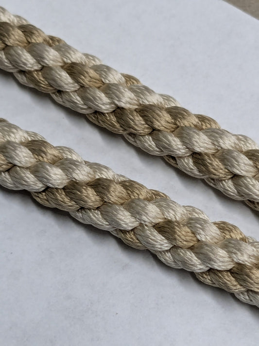 50" Scalamandre 100% Silk Rope Trim C42-53 (Trim Box B) Woven White Brown