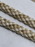 50" Scalamandre 100% Silk Rope Trim C42-53 (Trim Box B) Woven White Brown