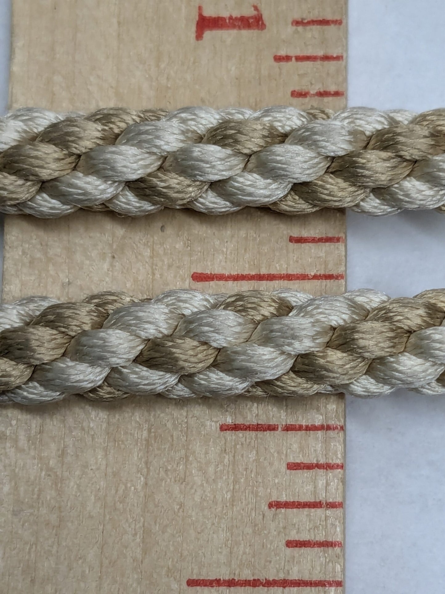50" Scalamandre 100% Silk Rope Trim C42-53 (Trim Box B) Woven White Brown