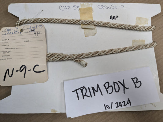 44" Scalamandre 100% Silk Rope Trim C42-53 (Trim Box B)  Woven Cream Beige Brown