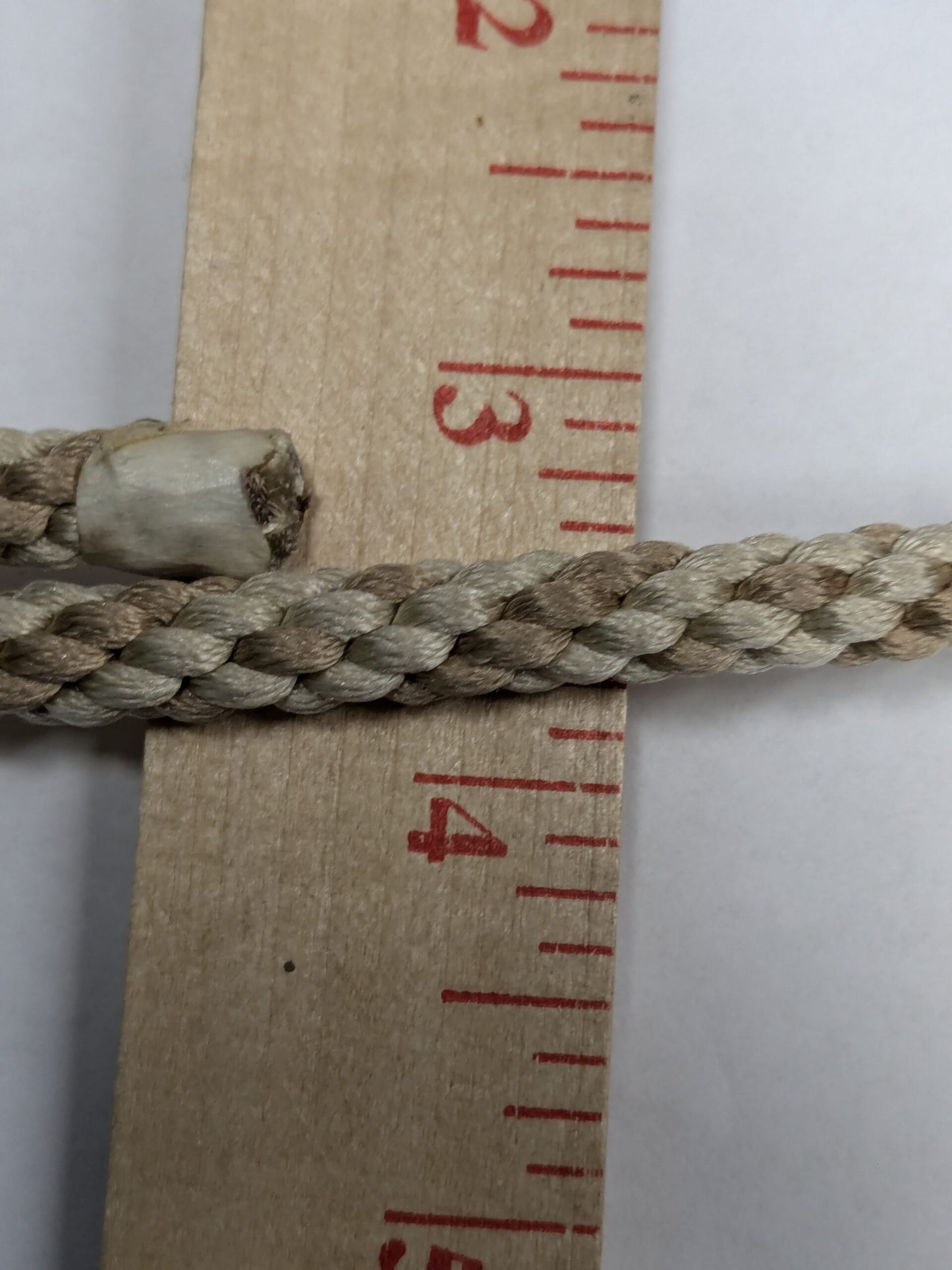 44" Scalamandre 100% Silk Rope Trim C42-53 (Trim Box B)  Woven Cream Beige Brown