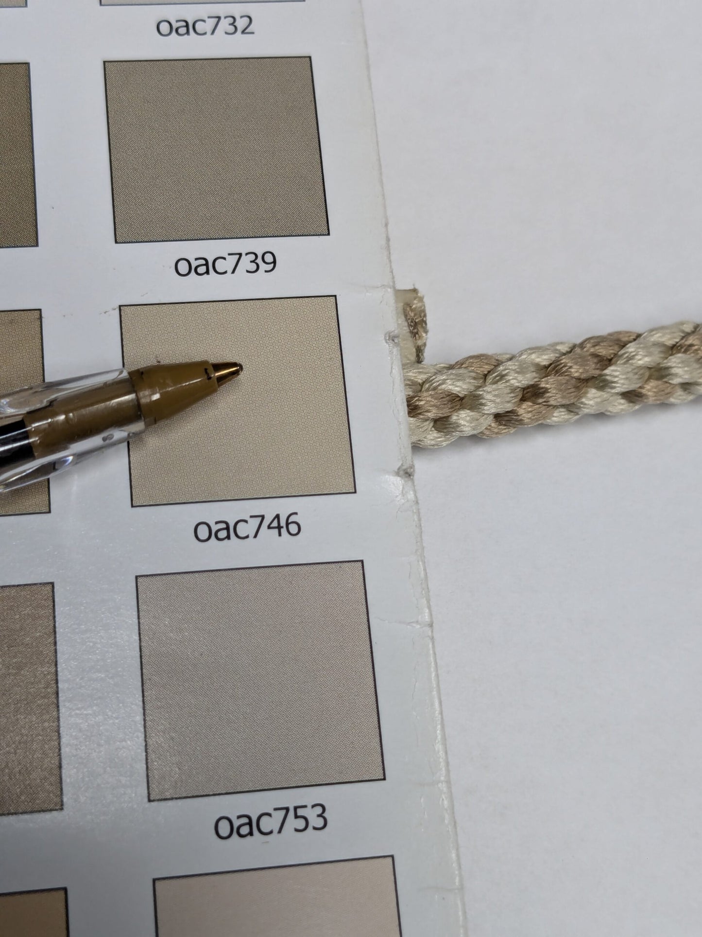 50" Scalamandre 100% Silk Rope Trim C42-53 (Trim Box B) Woven White Brown