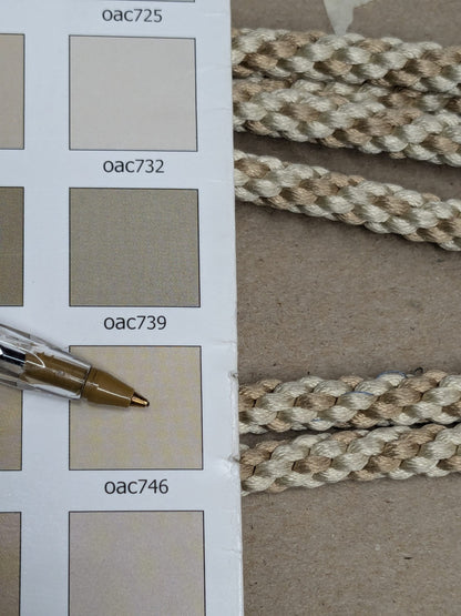 44" Scalamandre 100% Silk Rope Trim C42-53 (Trim Box B)  Woven Cream Beige Brown