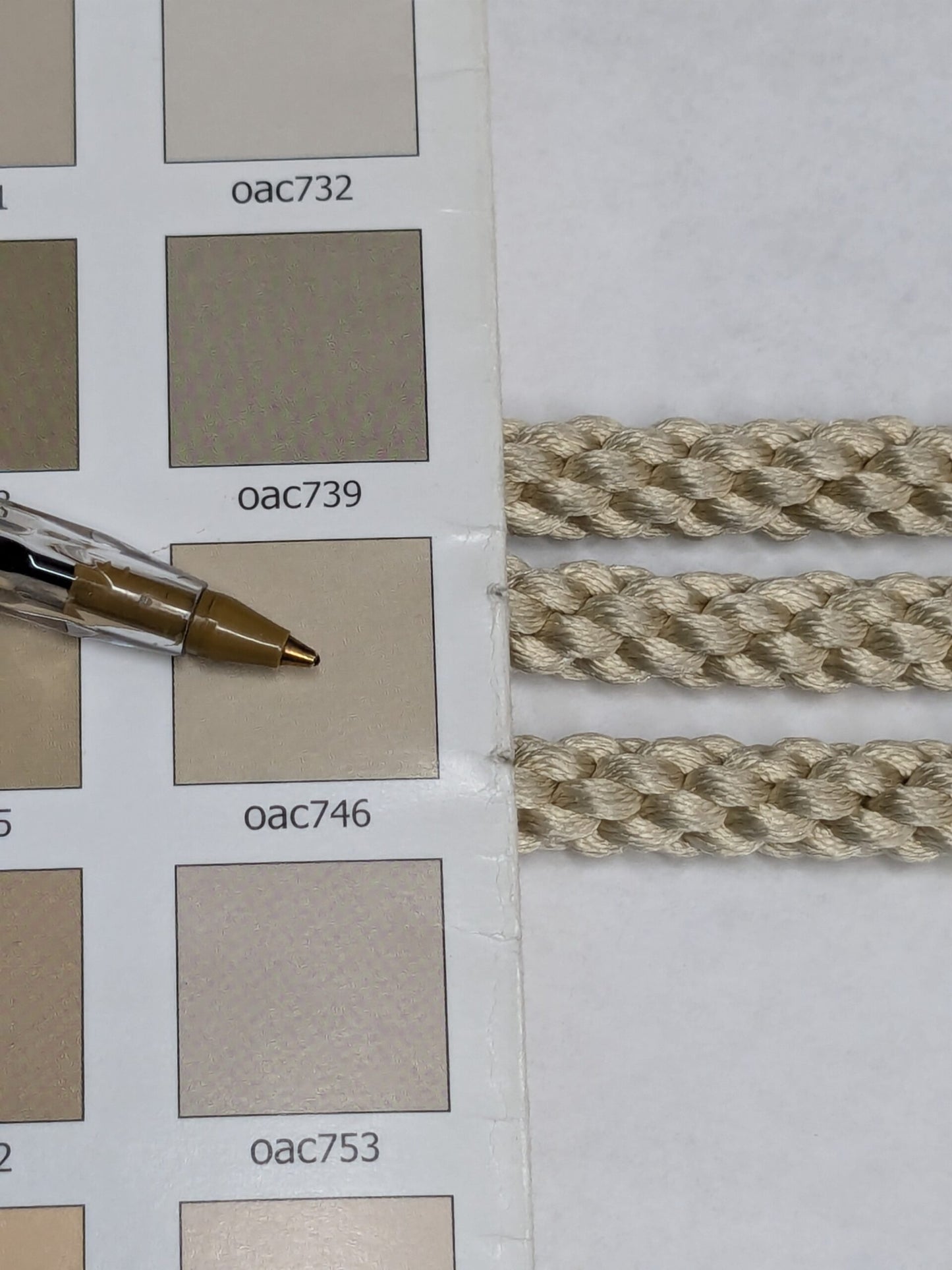 44 inches Scalamandre 100% Silk Rope Trim C42-53 (Trim Box B) Woven Cream Beige