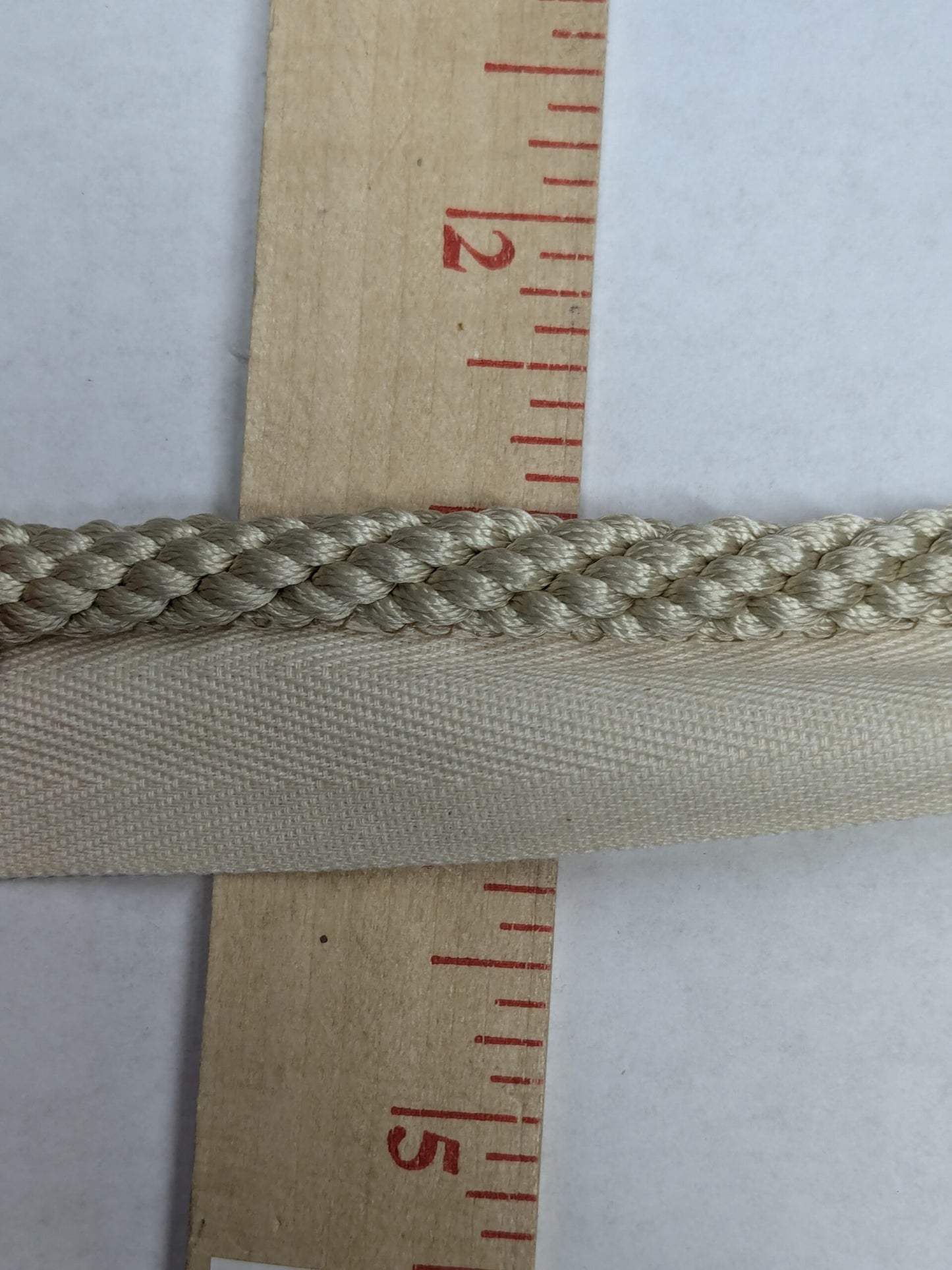 6.3yards Scalamandre 100% Silk Rope Trim C42-M75 (Trim Box B) Woven White