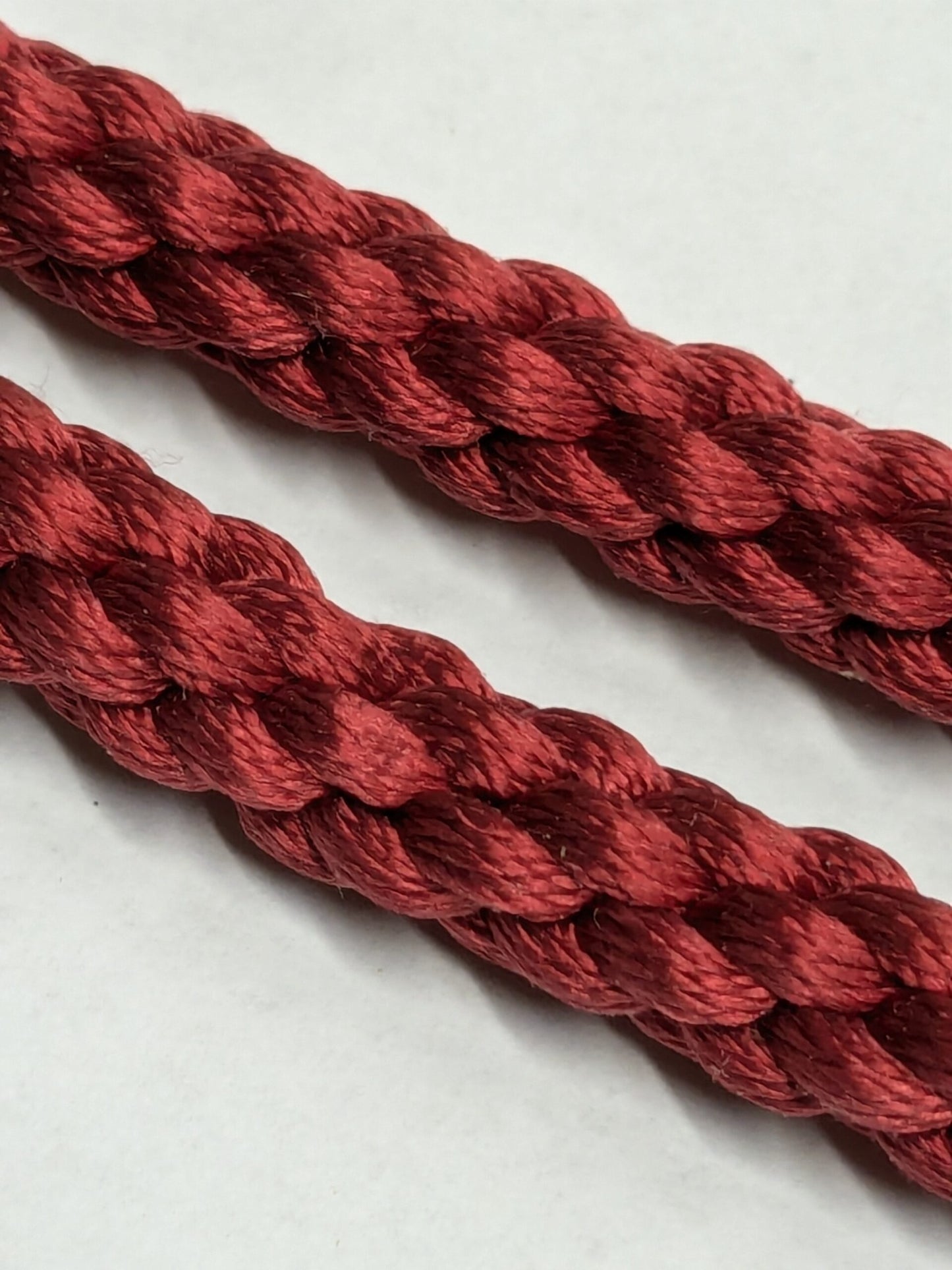 55" Scalamandre 100% Silk Rope Trim C42-M69 (Trim Box B)  Woven Red