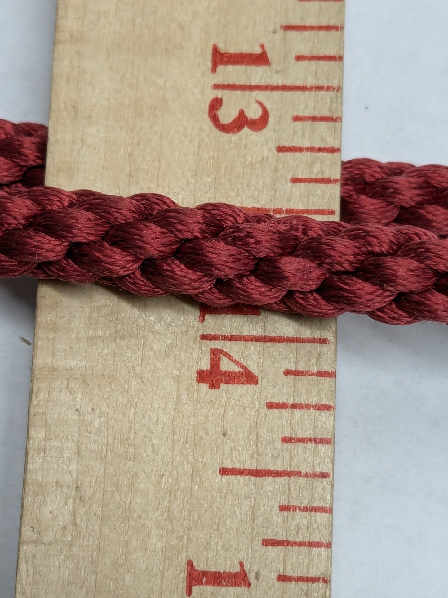 55" Scalamandre 100% Silk Rope Trim C42-M69 (Trim Box B)  Woven Red