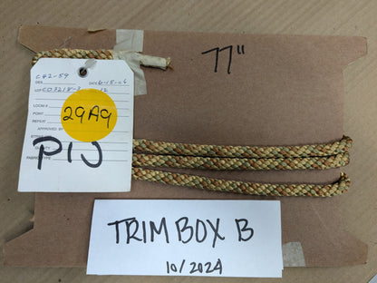 77" Scalamandre 100% Silk Rope Trim C42-59 (Trim Box B) Woven Brown Green Beige