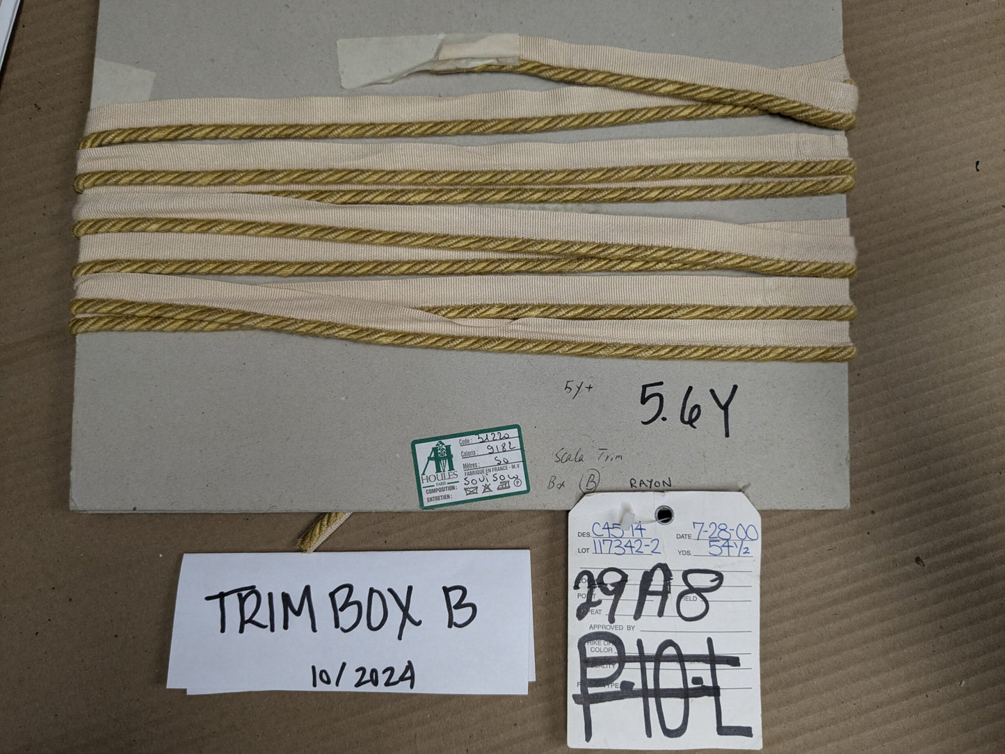 5.6yards Scalamandre Houles 100% Rayon Rope Trim 31220-9182 (Trim Box B) Woven Houles Rayon