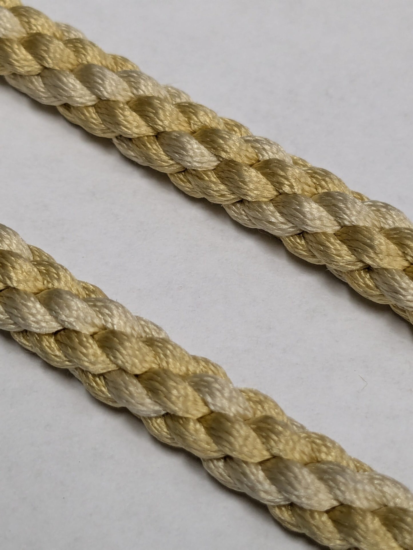 44" Scalamandre 100% Silk Rope Trim C42-15 (Trim Box B) Woven Beige Yellow