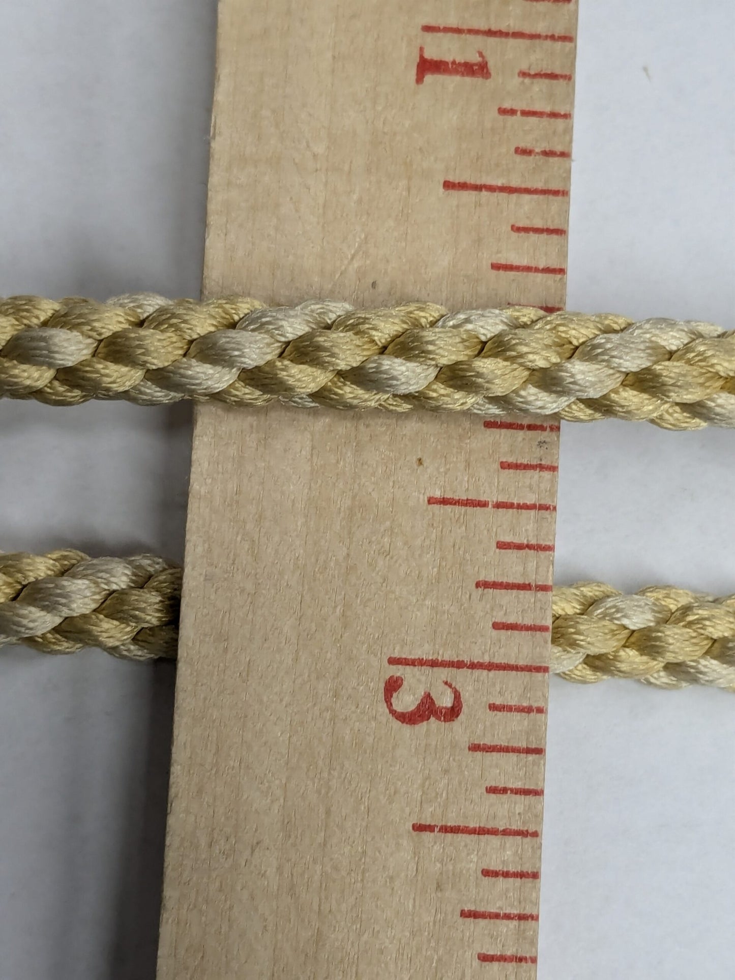 44" Scalamandre 100% Silk Rope Trim C42-15 (Trim Box B) Woven Beige Yellow