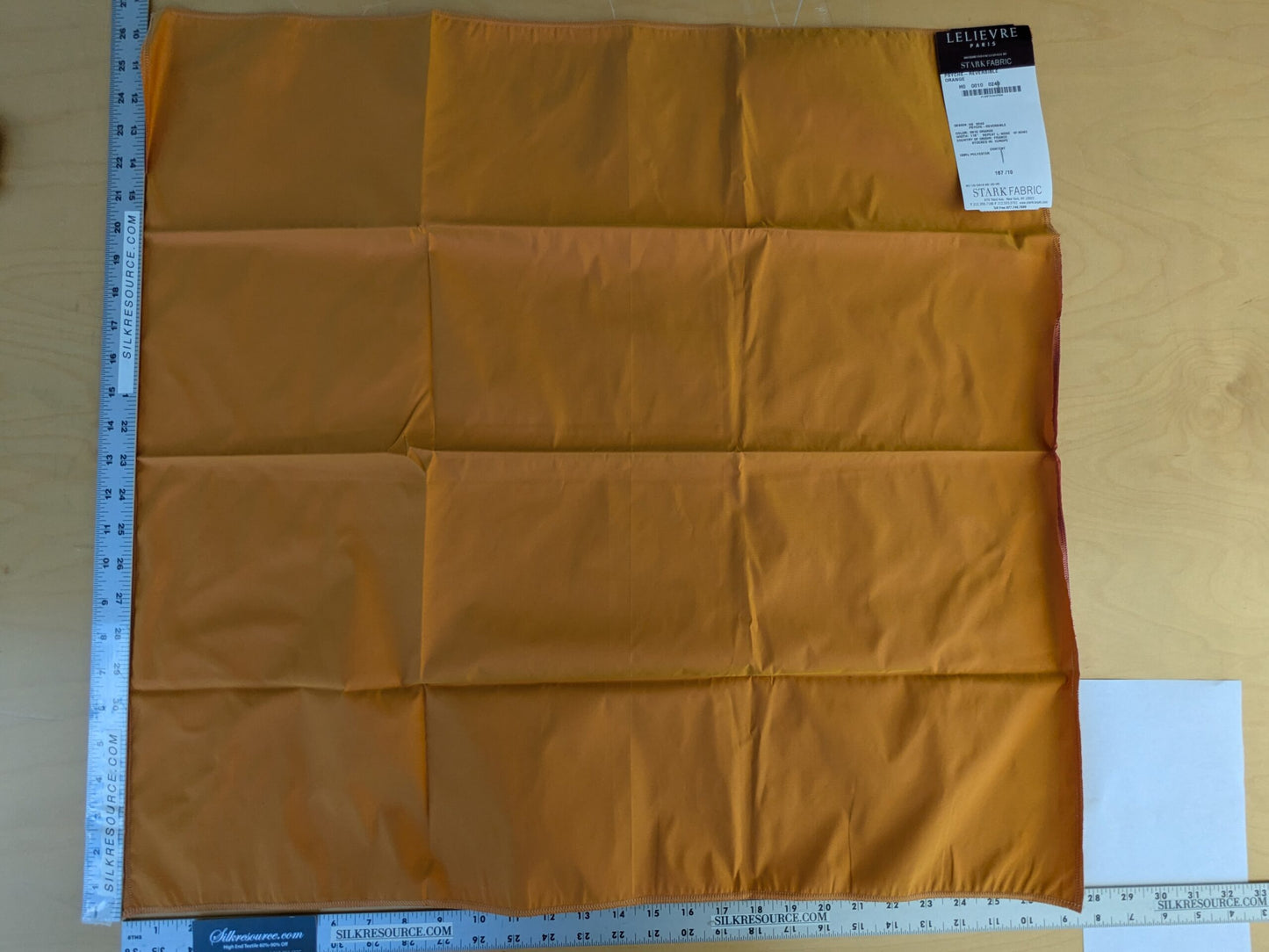 37 EV45 Square Scalamandre Lelievre Paris Psyche Reversible Orange Polyester Solid Taffeta