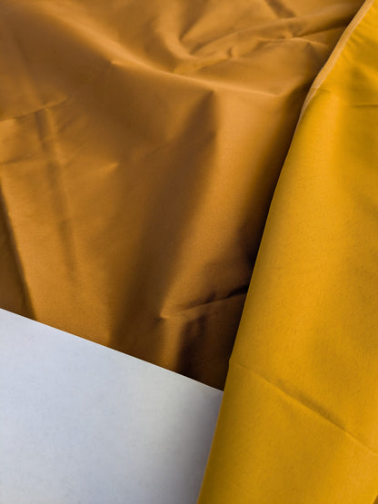 39 EV45 Square Scalamandre Lelievre Paris Psyche Reversible Curry Gold Orange Polyester Solid Taffeta