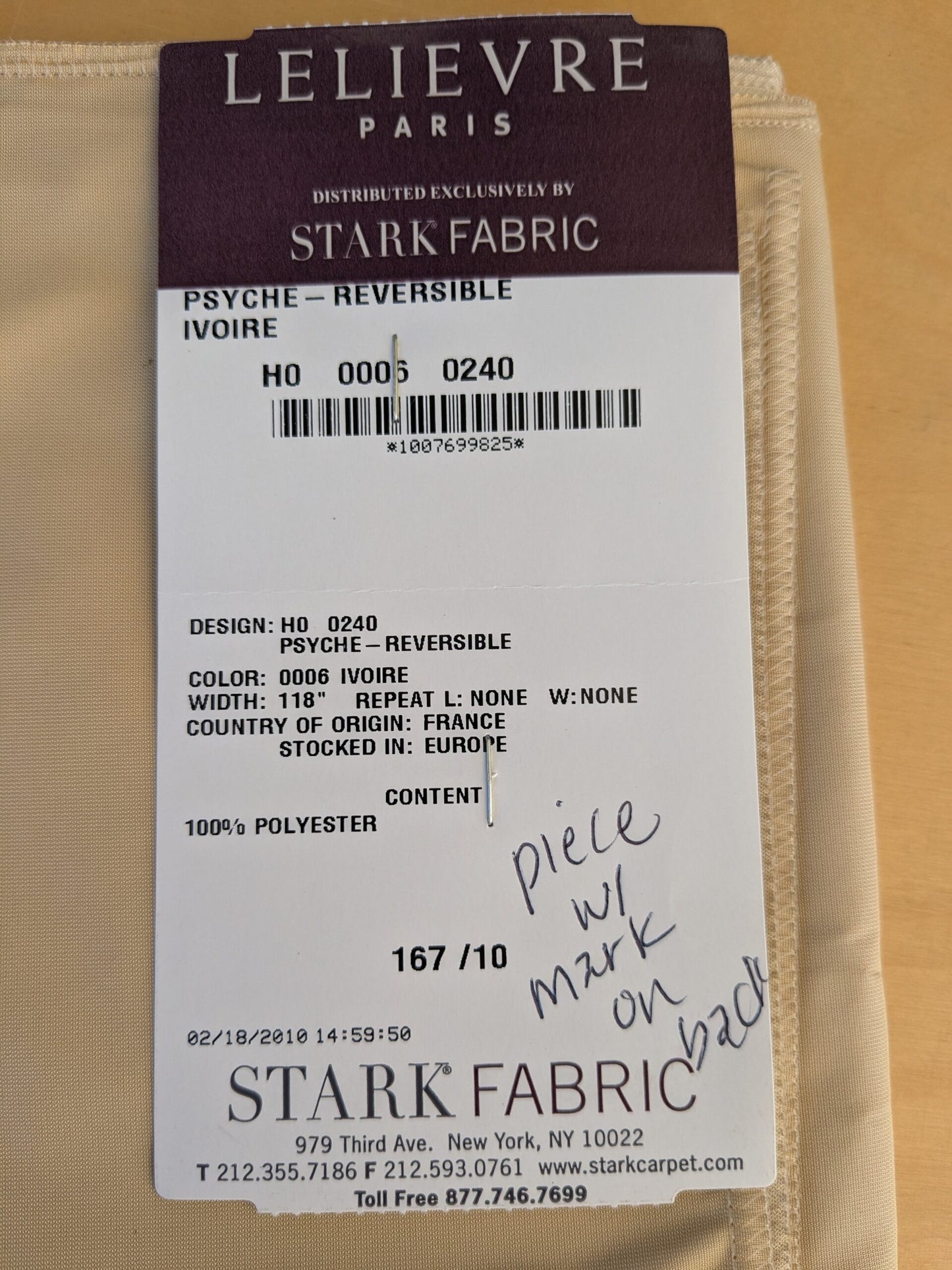 42 EV45 Square 27" x 27" Scalamandre Lelievre Paris Psyche Reversible Ivoire Ivory Polyester Solid Taffeta Stain!