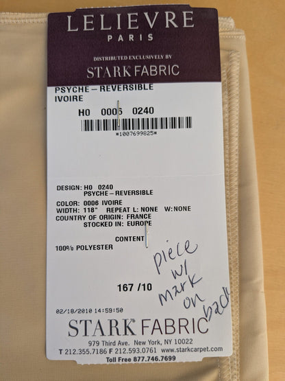 42 EV45 Square 27" x 27" Scalamandre Lelievre Paris Psyche Reversible Ivoire Ivory Polyester Solid Taffeta Stain!