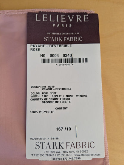 43 EV45 Square Scalamandre Lelievre Paris Psyche Reversible Rose Pink Polyester Solid Taffeta