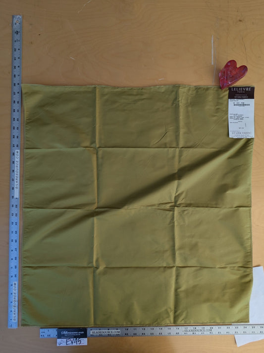 44 EV45 Square Scalamandre Lelievre Paris Psyche Reversible Chartreuse Light Green Polyester Solid Taffeta