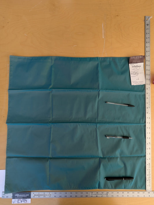 45 EV45 Square Scalamandre Lelievre Paris Psyche Reversible Turquoise Blue Polyester Solid Taffeta(Spots on Right Edge)