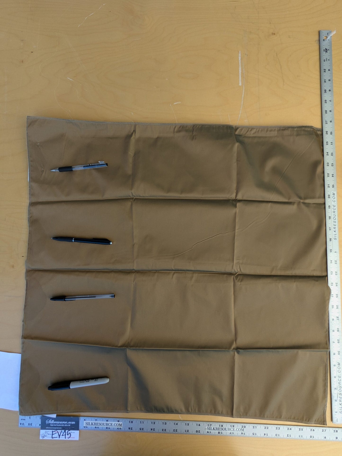 45 EV45 Square Scalamandre Lelievre Paris Psyche Reversible Turquoise Blue Polyester Solid Taffeta(Spots on Right Edge)