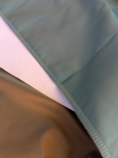 45 EV45 Square Scalamandre Lelievre Paris Psyche Reversible Turquoise Blue Polyester Solid Taffeta(Spots on Right Edge)