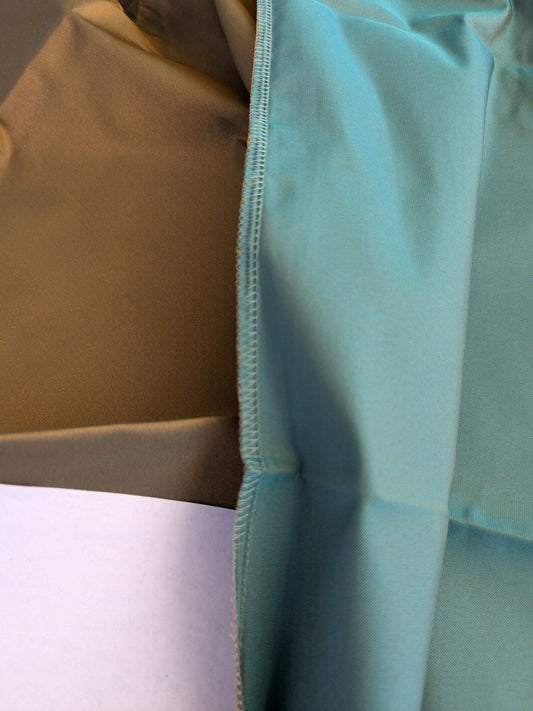 46 EV45 Square Scalamandre Lelievre Paris Psyche Reversible Turquoise Blue Polyester Solid Taffeta(Faint Spots)