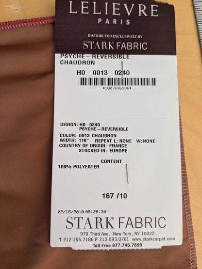 54 EV45 Square Scalamandre Lelievre Paris Psyche Reversible Chaudron Light Brown Polyester Solid Taffeta