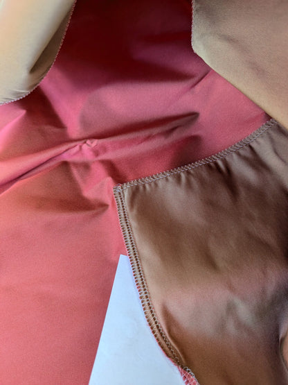 54 EV45 Square Scalamandre Lelievre Paris Psyche Reversible Chaudron Light Brown Polyester Solid Taffeta